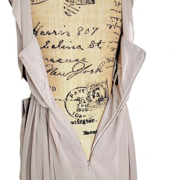 AFTER SIX Womens Bridesmaids Lux Chiffon Belted Evening Gown Size 2 Taupe New - Picture 5 of 16